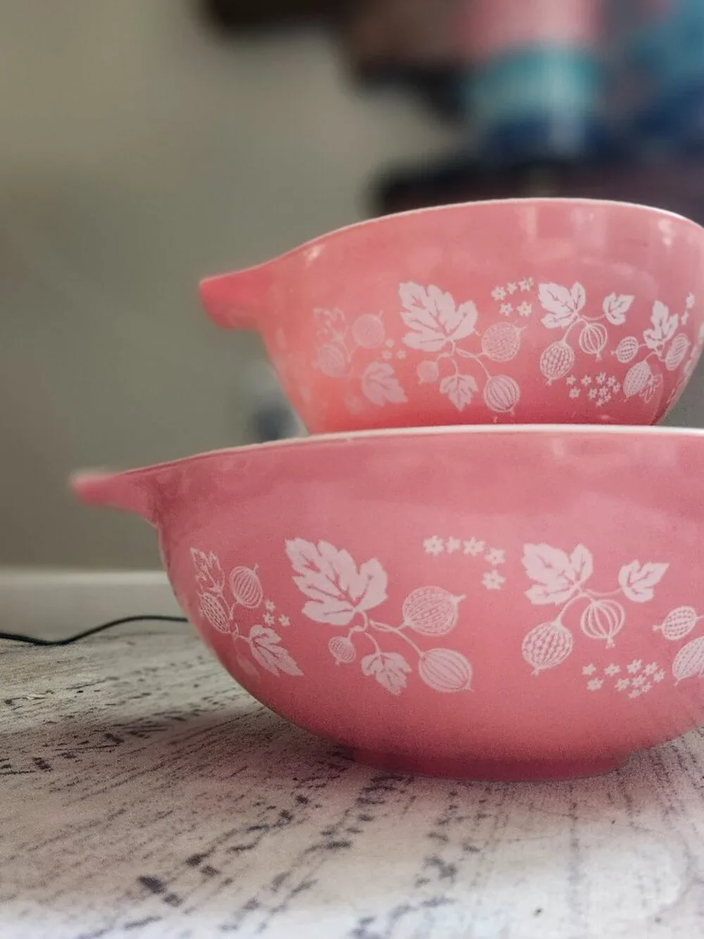 444 only. 442 sold. Pyrex pink Gooseberry 444